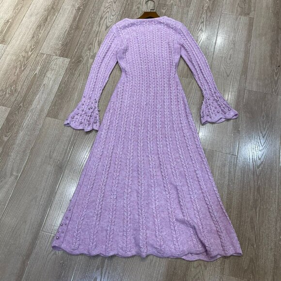 SANDRO Bell-Sleeve Beaded Dress - Picture 4 of 7